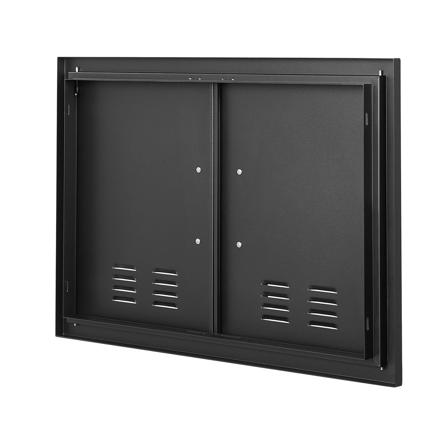 VEVOR BBQ Access Door,762 x533 mm Double Outdoor Kitchen Door, Cold Plate Flush Mount Door, Wall Vertical Door with Handles and Ventss, for BBQ Island, Grilling Station, Outside Cabinet