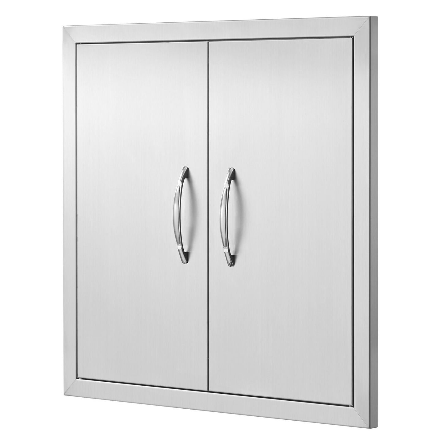 VEVOR BBQ Access Door, 610x610 mm Double Outdoor Kitchen Door, Stainless Steel Flush Mount Door, Double Wall Vertical Door with Handles and Hooks, for BBQ Island, Grilling Station, Outside Cabinet