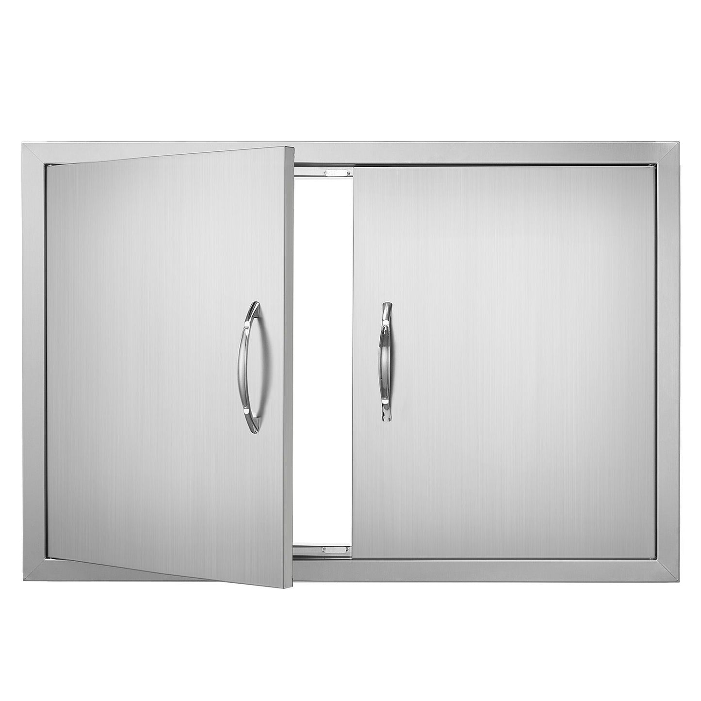 VEVOR BBQ Access Door, 838x558 mm Double Outdoor Kitchen Door, Stainless Steel Flush Mount Door, Wall Vertical Door with Handles, for BBQ Island, Grilling Station, Outside Cabinet