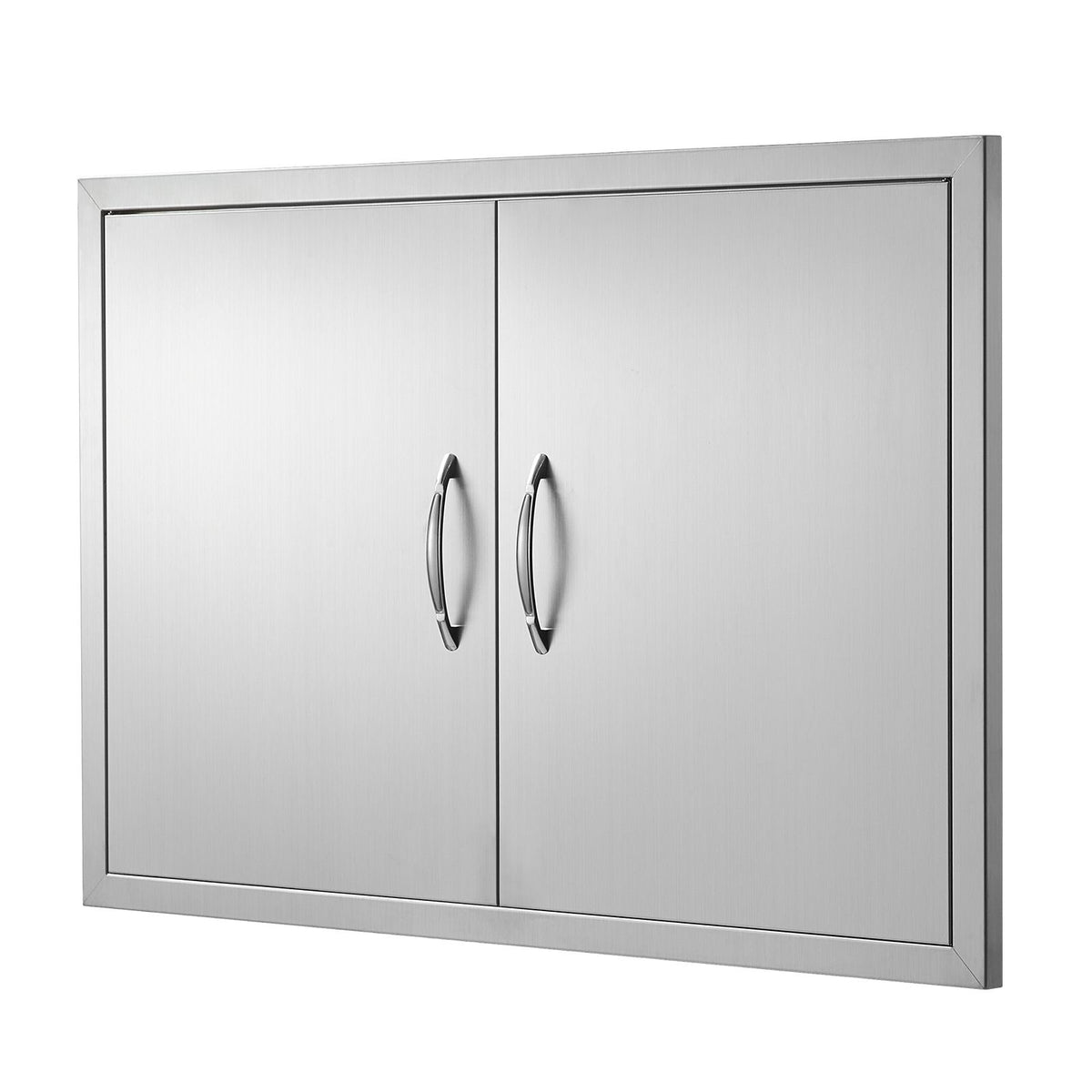 BBQ Access Door, 889x610 mm Double Outdoor Kitchen Door, Stainless Steel Flush Mount Door, Wall Vertical Door with Handles, for BBQ Island, Grilling Station, Outside Cabinet