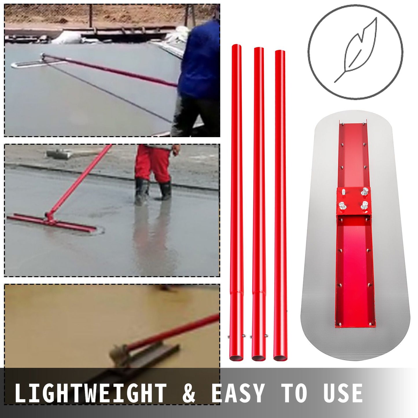 VEVOR Bull Float Manganese Steel Concrete Float 1200x300mm Concrete Float Tool Cement Tool Bull Concrete Kit Bull Pool Float Bull Float Handle Bull Float Bracket Concrete Tool Finishing Bull Float