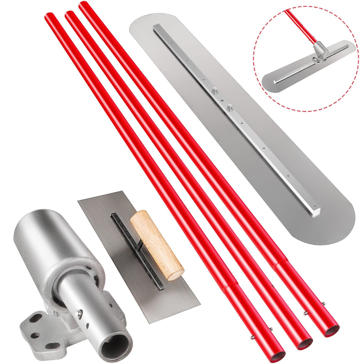 Vevor Bull Float Concrete Float 900x200mm Concrete Tool, Trowel Float Handle & Bracket