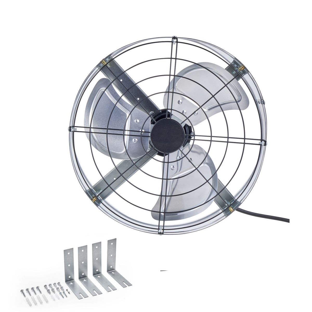 VEVOR 380 mm Gable Mount Fan 1300 CFM Attic Vent Fan with Adjustable Thermostat