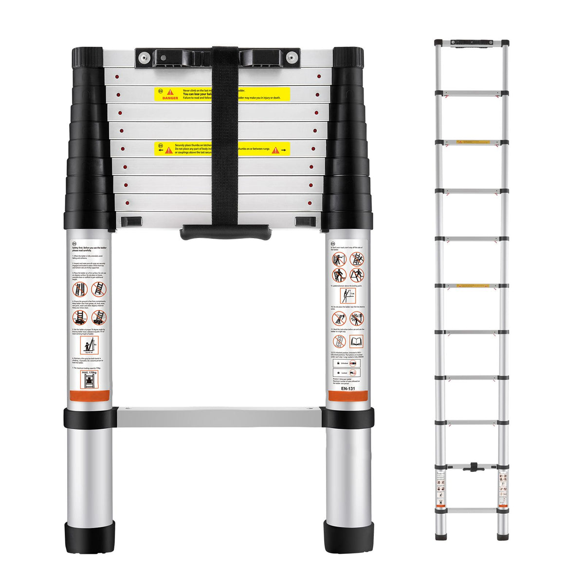 VEVOR Telescoping Ladder Aluminum Extension Step 3.2 m Multi-purpose Portable