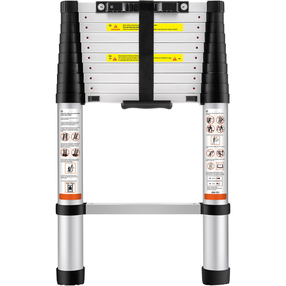 VEVOR Telescoping Ladder Aluminum Extension Step 3.2 m Multi-purpose Portable