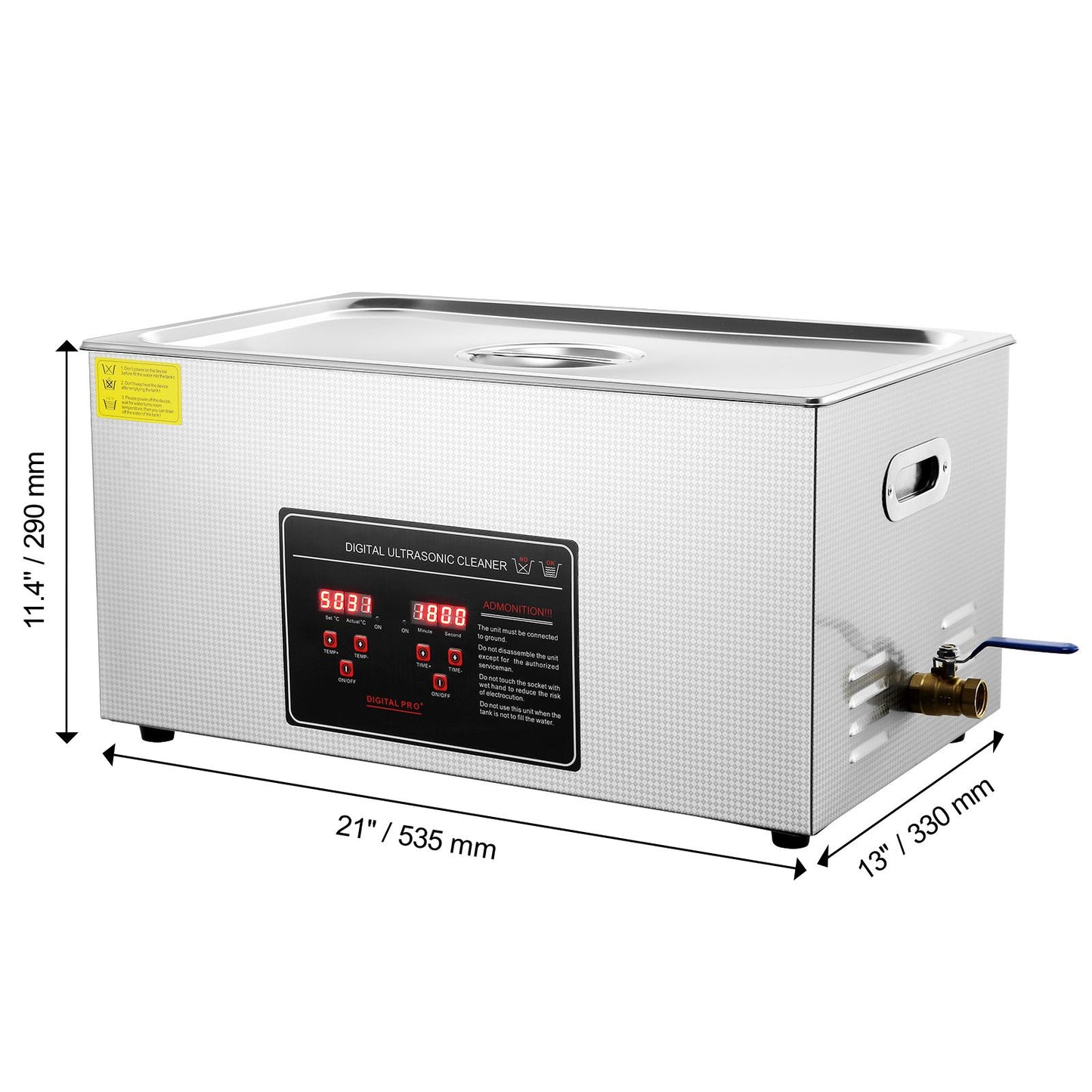 VEVOR 22L Ultrasonic Cleaner with Timer Heating Machine Digital Sonic Cleaner