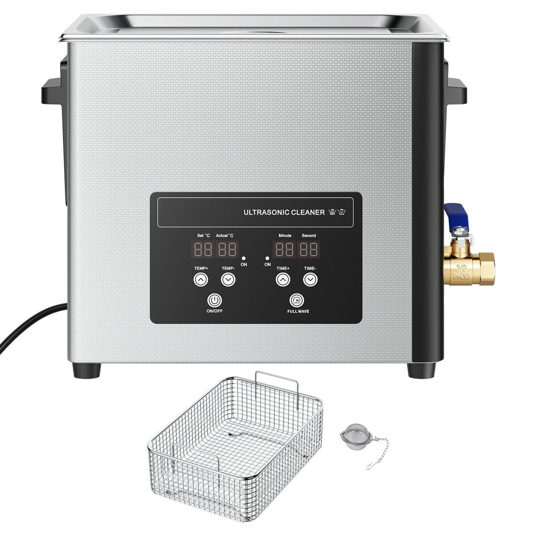 VEVOR 10L Ultrasonic Cleaner, Professional Ultrasonic Cleaner Machine with Cleaning Basket & Digital Display, 180W Stainless Steel 40kHz Cleaning Machine for Watches, Razors, Jewelry, Coins, and More