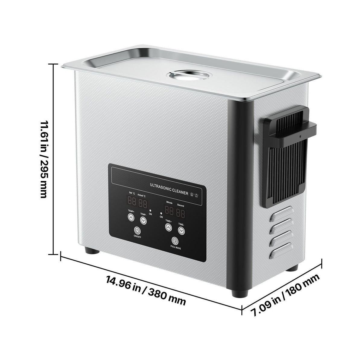 VEVOR 6L Ultrasonic Cleaner, Professional Ultrasonic Cleaner Machine with Cleaning Basket & Digital Display, 120W Stainless Steel 40kHz Cleaning Machine for Watches, Razors, Jewelry, Coins and More