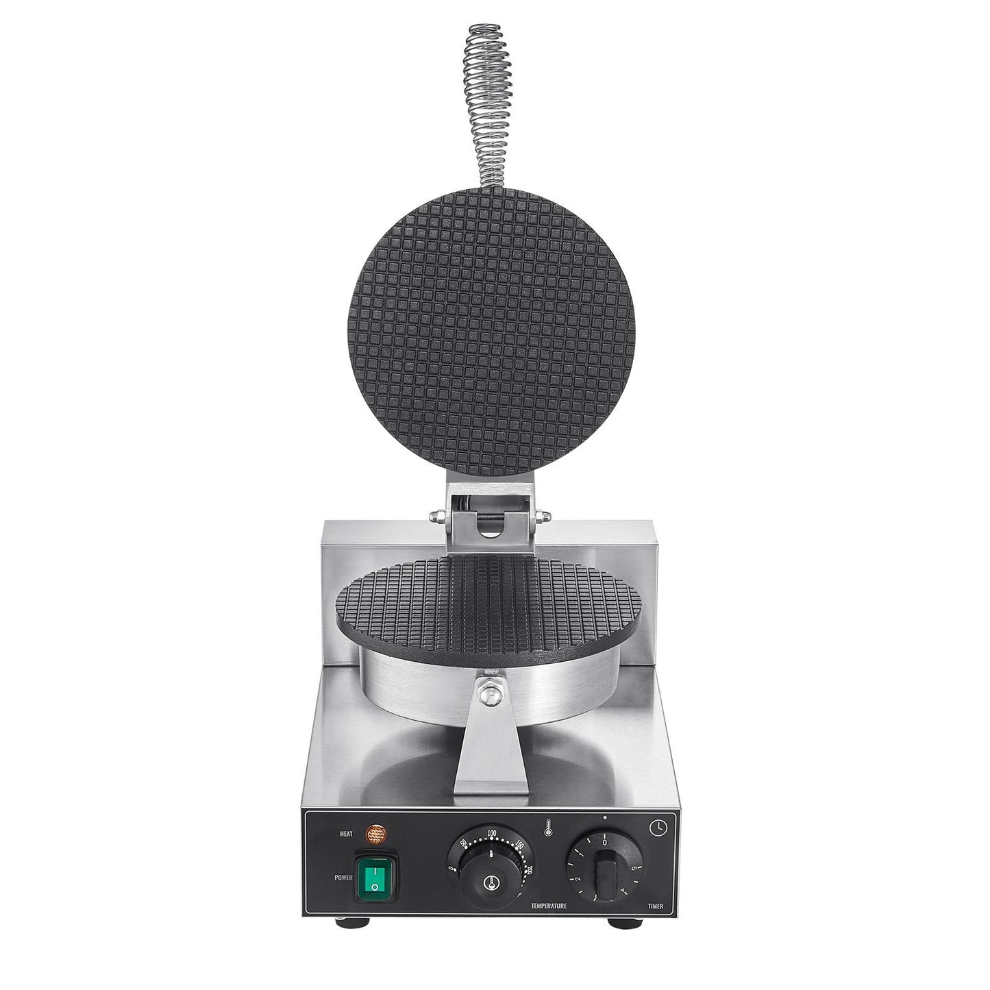VEVOR Electric Ice Cream Cone Maker, Commercial 1230W Waffle Cone Machine, Non-Stick Stainless Steel Egg Roll Mold, with Temperature and Time Control, Handle, for Restaurant Bakery Snack Bar Family