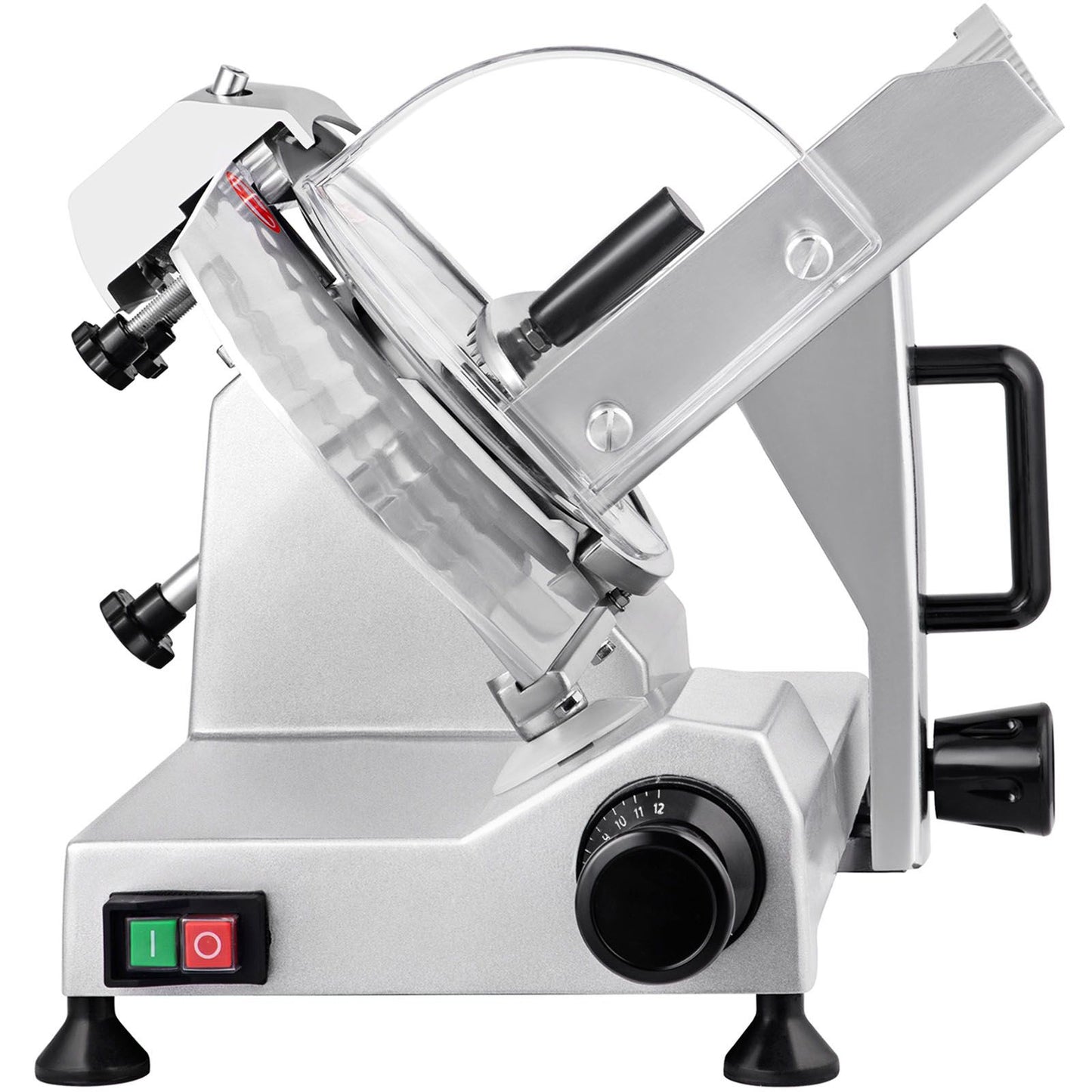 VEVOR Commercial Meat Slicer, 200W Electric Deli Food Slicer, 350-400RPM Meat Slicer with 8" Carbon Steel Blade, 0 - 0.47 inch Adjustable Thickness Electric Meat Slicer for Home and Commercial Use