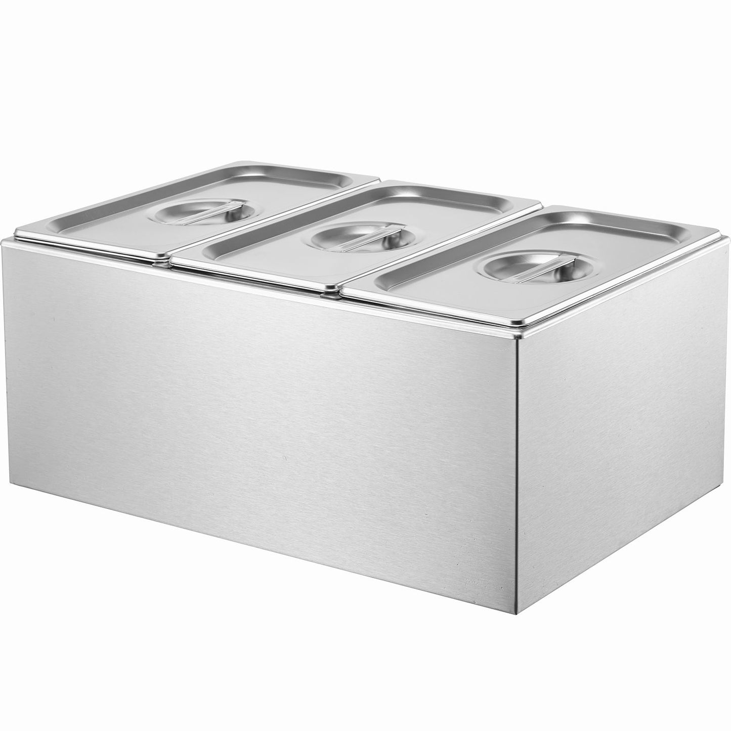 VEVOR 3-Pan Commercial Food Warmer, 16.5L Electric Steam Table, 1200W Professional Countertop Stainless Steel Buffet Bain Marie with 30 - 85℃ Temp Control for Catering and Restaurants, Silver