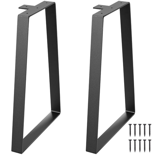 VEVOR 406.4MM Trapezoid Steel Table Legs, Replacement Furniture Legs Set of 2 for DIY Coffee Tables, Modern Desks, Bench, Night Stands, Sofa, Max Load 181.4KG Heavy Duty, Quick Instalation Legs Black