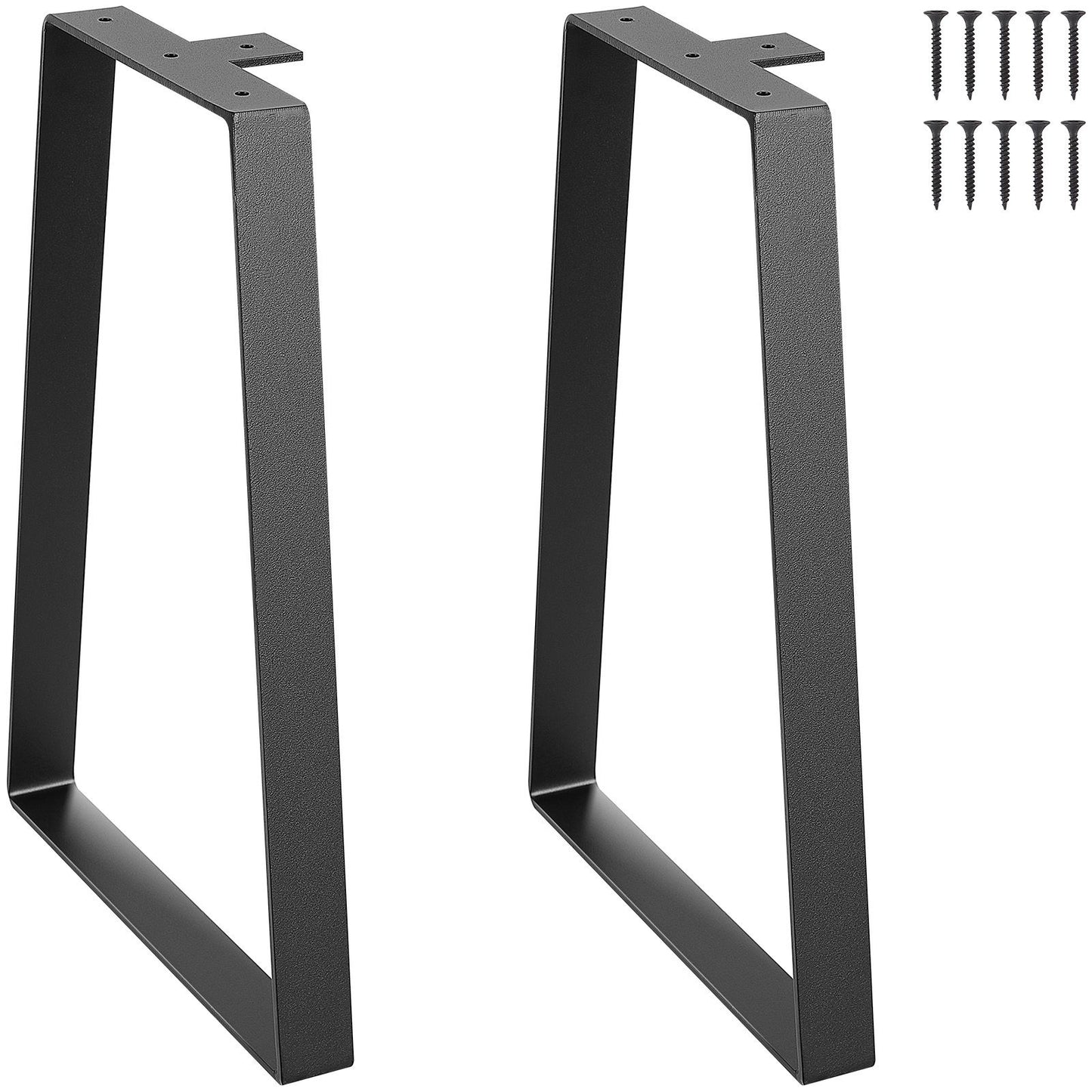VEVOR 406.4MM Trapezoid Steel Table Legs, Replacement Furniture Legs Set of 2 for DIY Coffee Tables, Modern Desks, Bench, Night Stands, Sofa, Max Load 181.4KG Heavy Duty, Quick Instalation Legs Black
