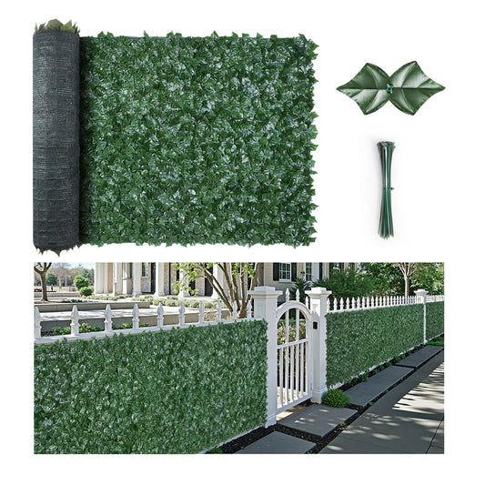 VEVOR Ivy Privacy Fence, 39 x 198in Artificial Green Wall Screen, Greenery Ivy Fence with Mesh Cloth Backing and Strengthened Joint, Faux Hedges Vine Leaf Decoration for Outdoor Garden, Yard, Balcony
