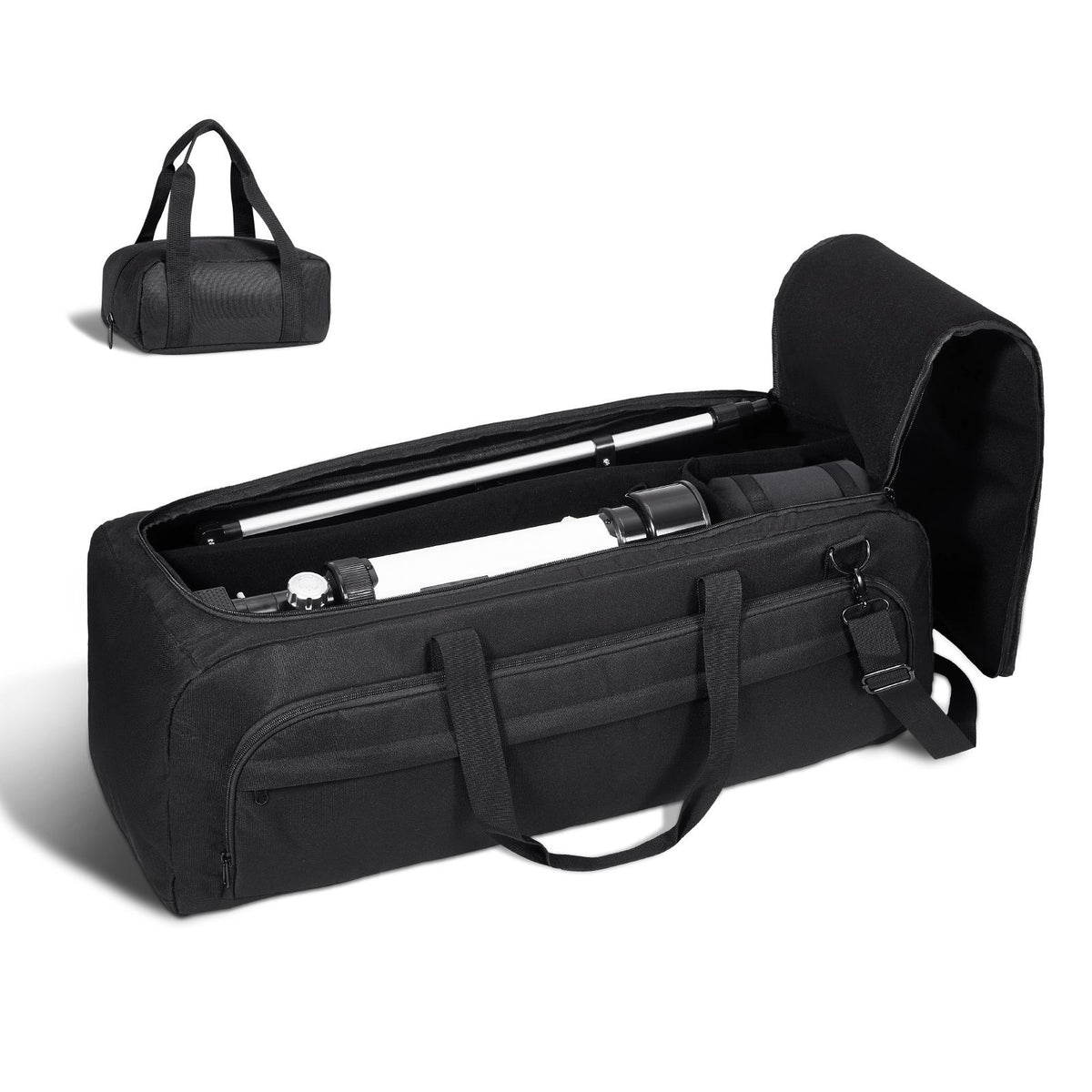 Telescope Case, 770 mm, Telescope Storage Bag with Fixed Buckles, Multi-Pocket and Detachable Divider, Shock-Absorbent Telescope Carrying Case for Optical Tube & Tripod, Counterweight Pocket