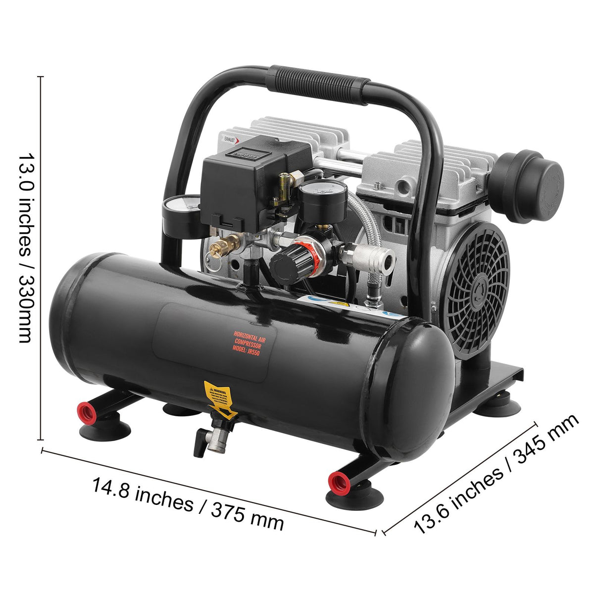 VEVOR Air Compressor Compact Portable Oil Free Compressor 4L 7bar