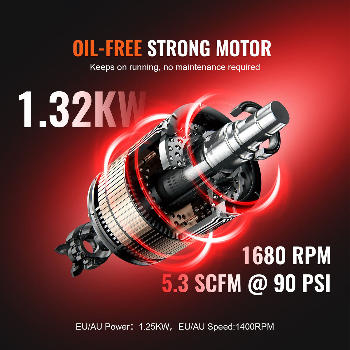 Air Compressor Compact Portable Oil Free Compressor 60L 90 PSI