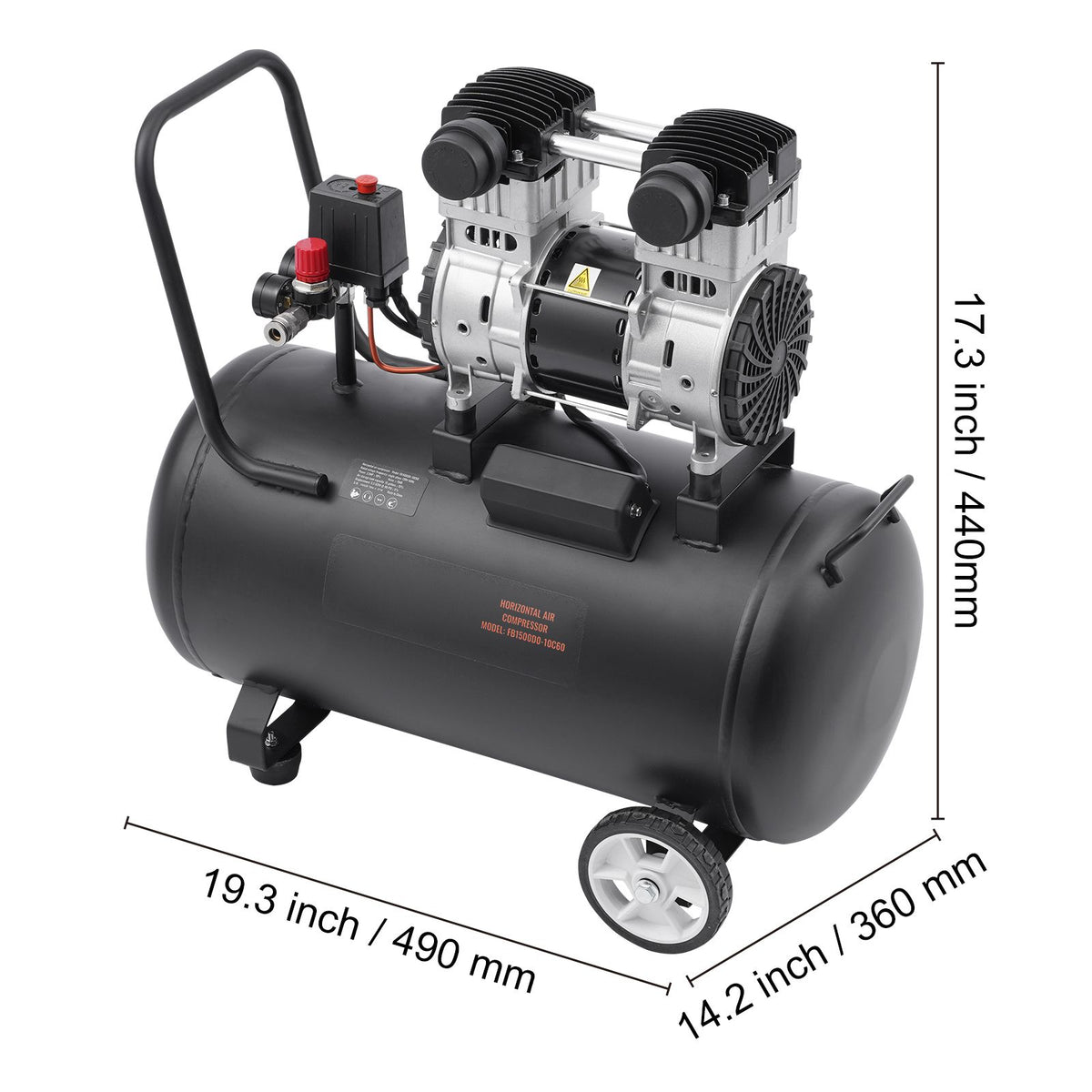 Air Compressor Compact Portable Oil Free Compressor 60L 90 PSI