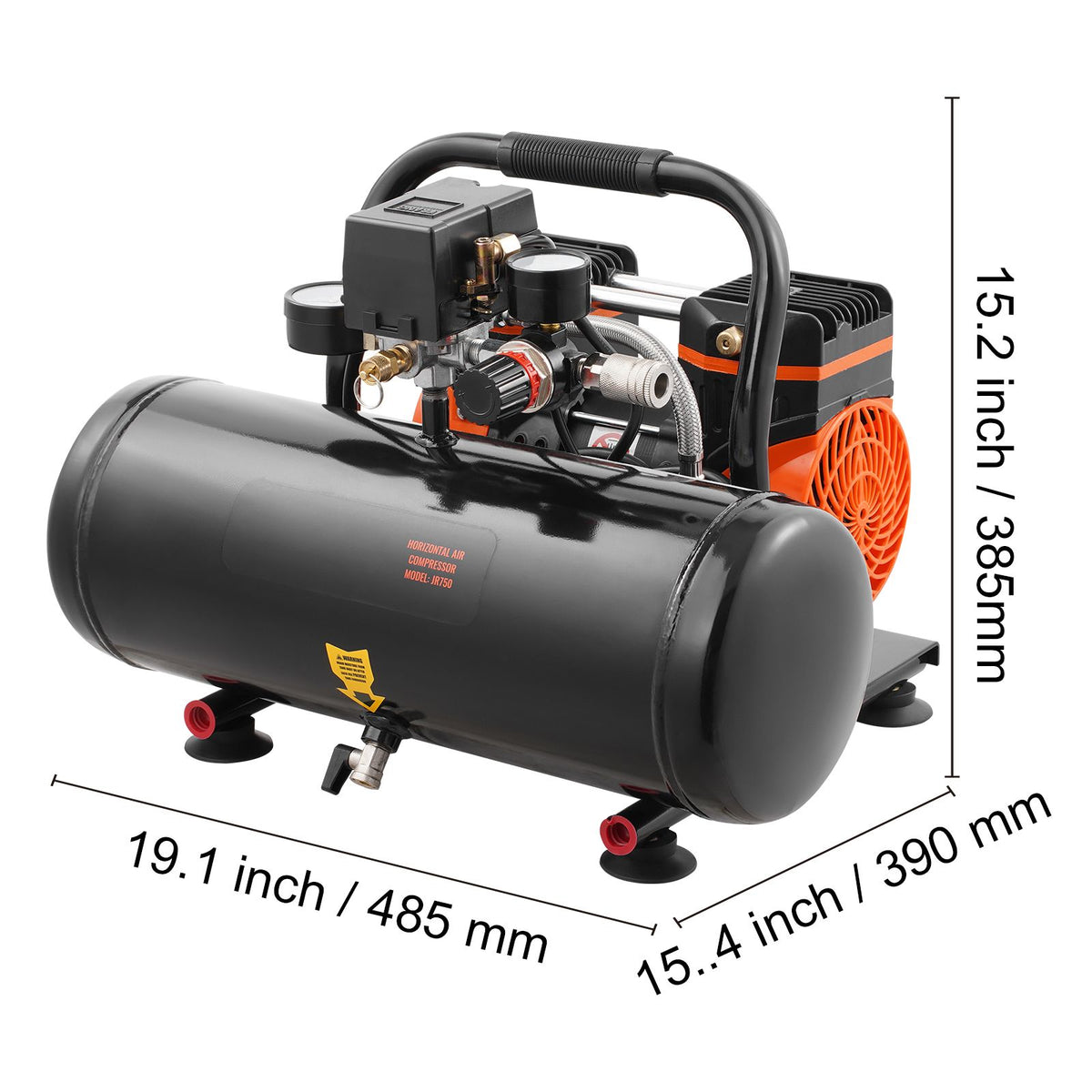 VEVOR Air Compressor Compact Portable Oil Free Compressor 8L 8bar