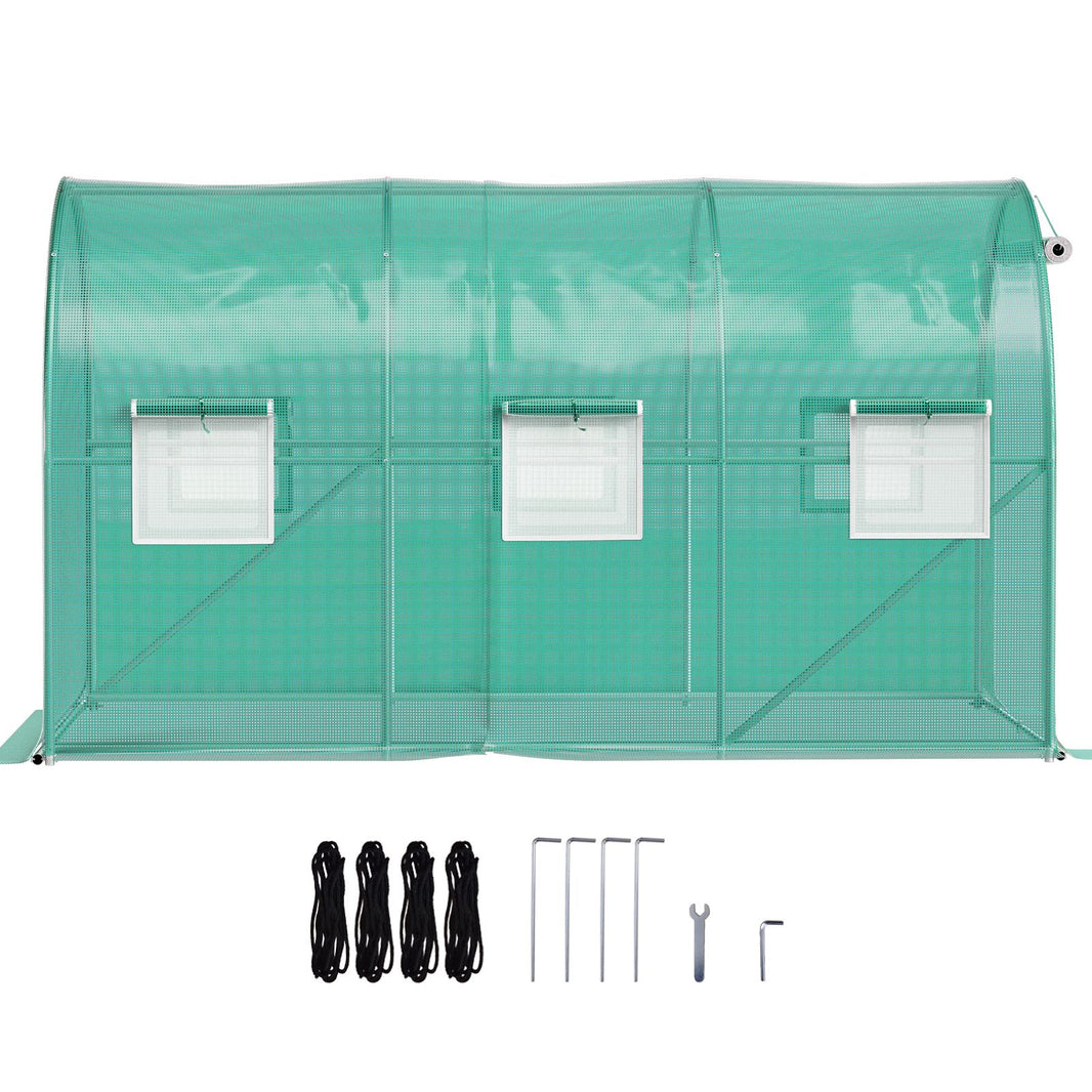 VEVOR Walk-in Tunnel Greenhouse Galvanized Frame & Waterproof Cover 12x7x7 ft