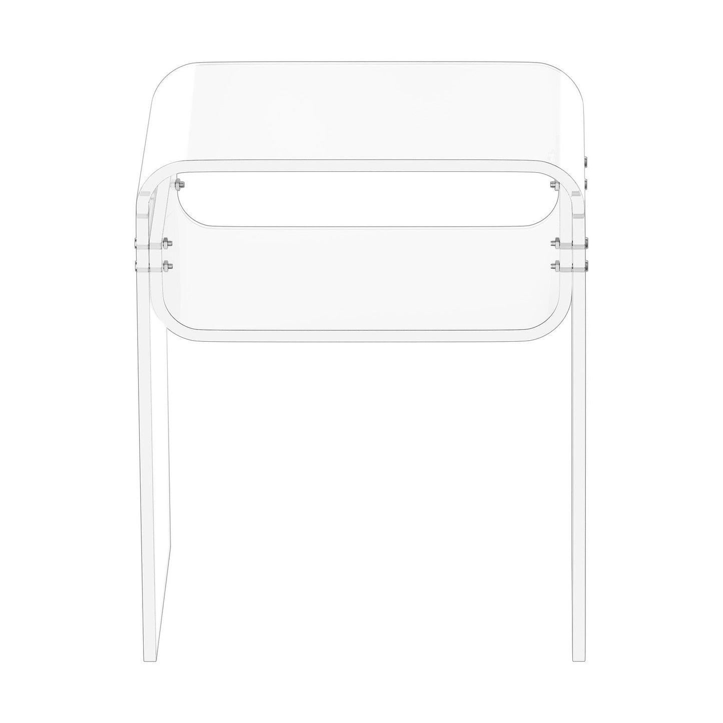 VEVOR Acrylic Side Table, 2 Tiers Clear Bedside Table with Storage Shelf, Modern Rectangle Acrylic End Desk, Transparent Thick Nightstand for Bedroom, Living Room, Study, 30 x 40 x 50 cm (Clear)