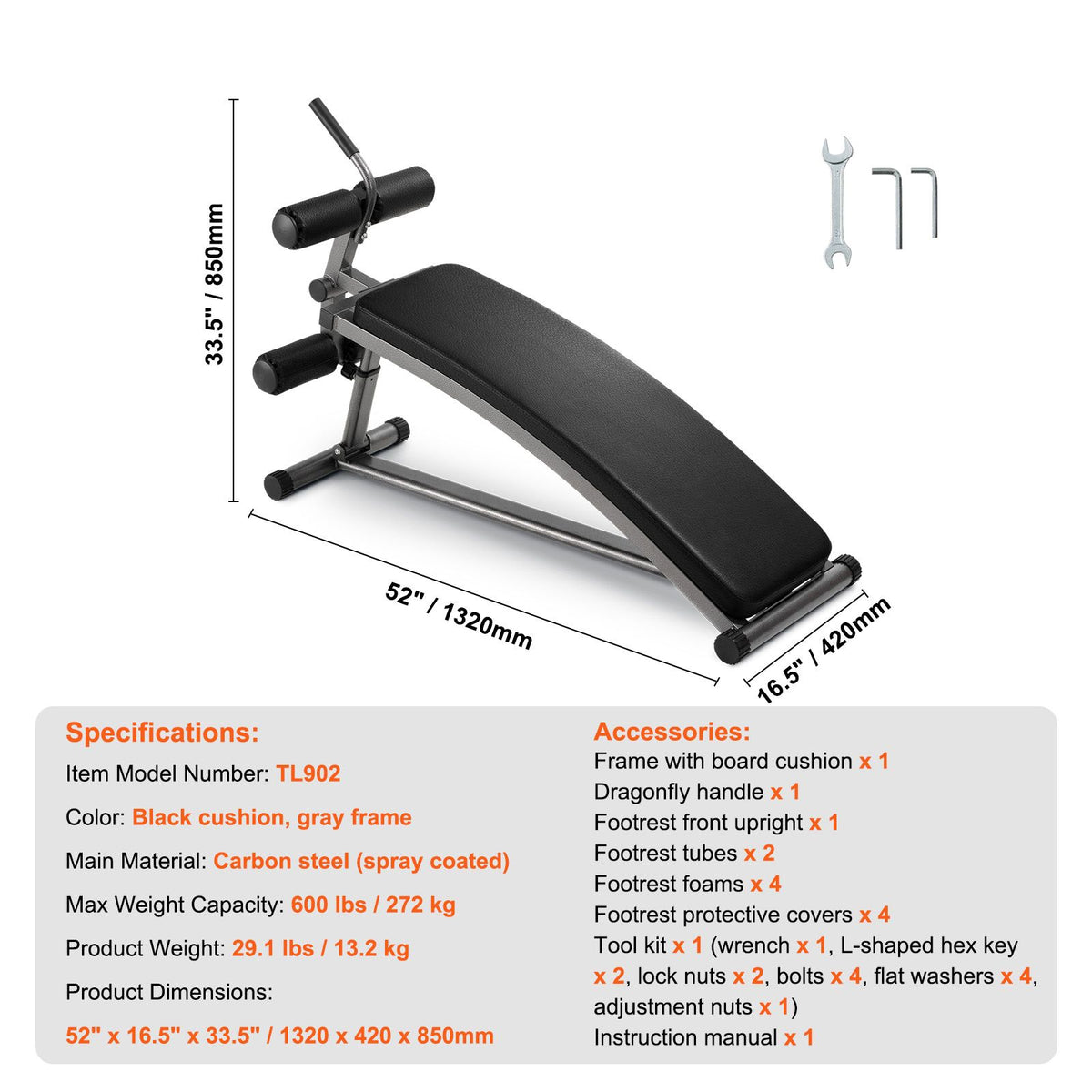 VEVOR Weight Bench Adjustable Situp Incline Bench for Home Gym Strength Training