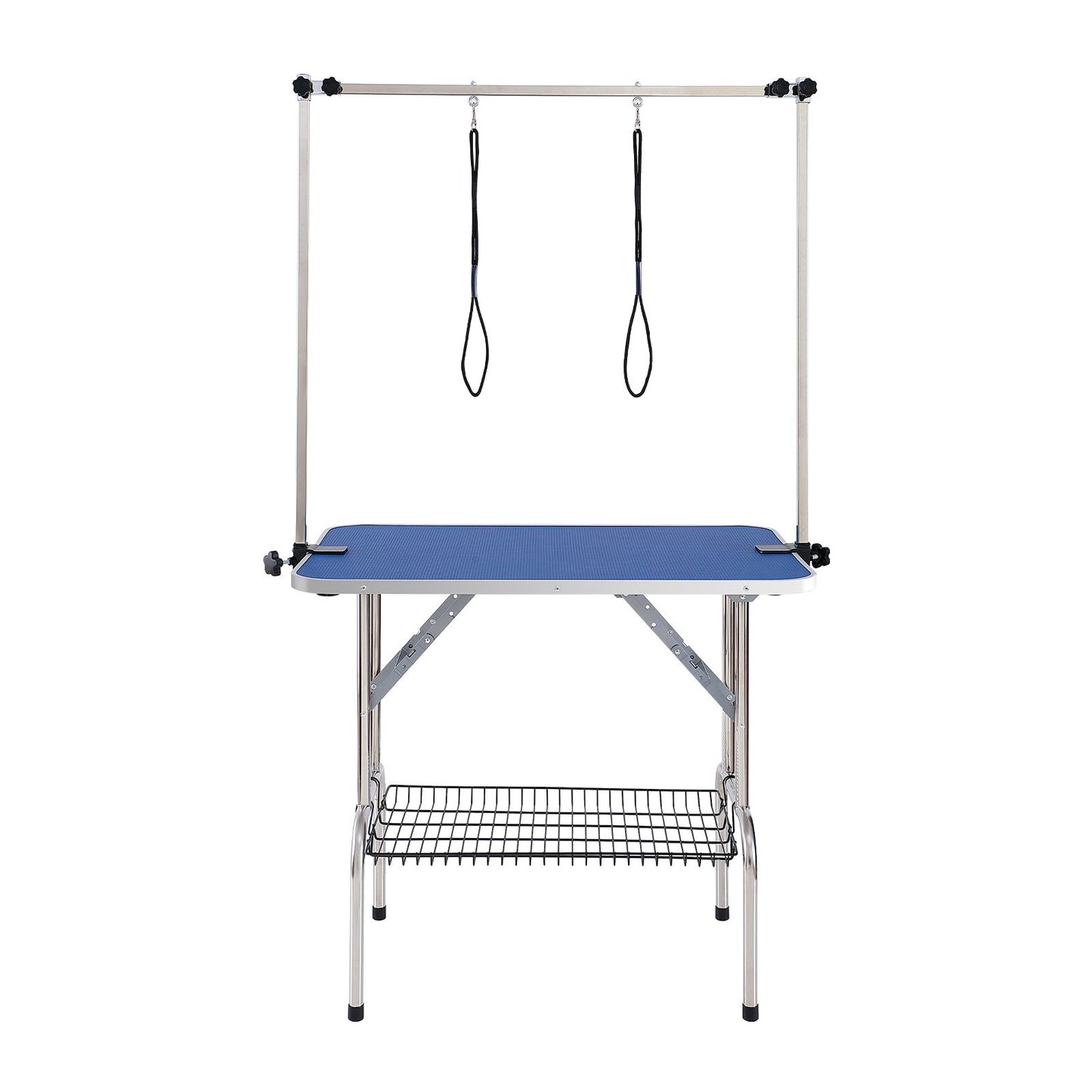 VEVOR Pet Grooming Table Two Arms with Clamp, 915 x 610mm Dog Grooming Station, Foldable Pets Grooming Stand for Medium and Small Dogs, Free Two No Sit Haunch Holder with Grooming Loop, Bearing 150kg