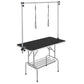 Pet Grooming Table Two Arms with Clamp, 117cm Dog Grooming Station, Foldable Pets Grooming Stand for Medium and Small Dogs, Free Two No Sit Haunch Holder with Grooming Loop, Bearing 149.7kg