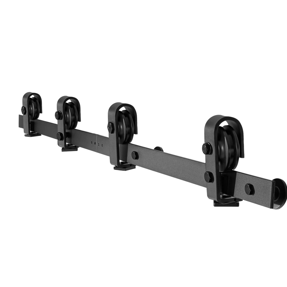 Bi-Folding Sliding Barn Door Hardware Track Kit, 52" Top Mount Track Kit, Slide Smoothly & Quietly, Heavy Duty, Easy to Install, Suitable for Four 12" Closet Pantry Laundry Doors (Not Included)