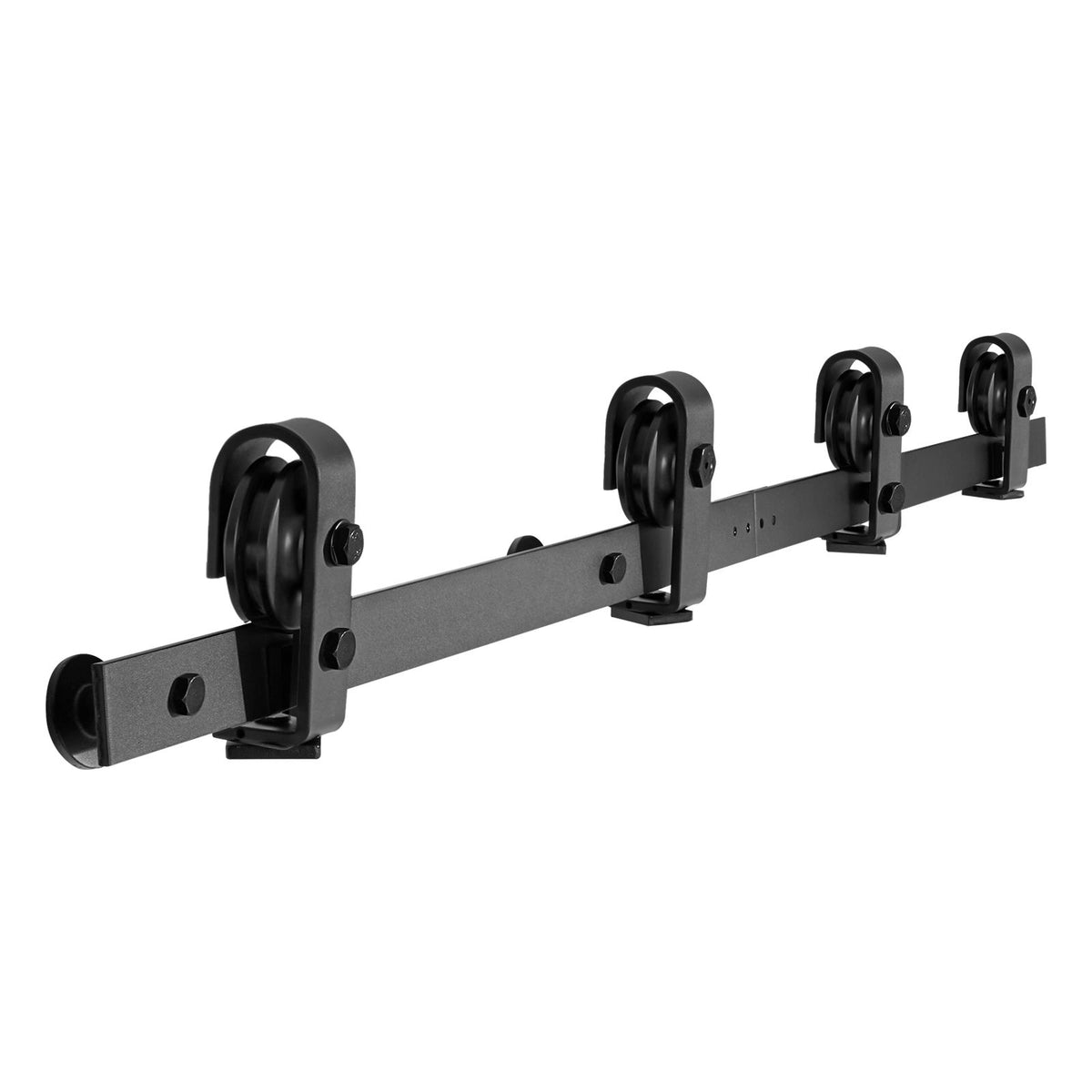Bi-Folding Sliding Barn Door Hardware Track Kit, 52" Top Mount Track Kit, Slide Smoothly & Quietly, Heavy Duty, Easy to Install, Suitable for Four 12" Closet Pantry Laundry Doors (Not Included)