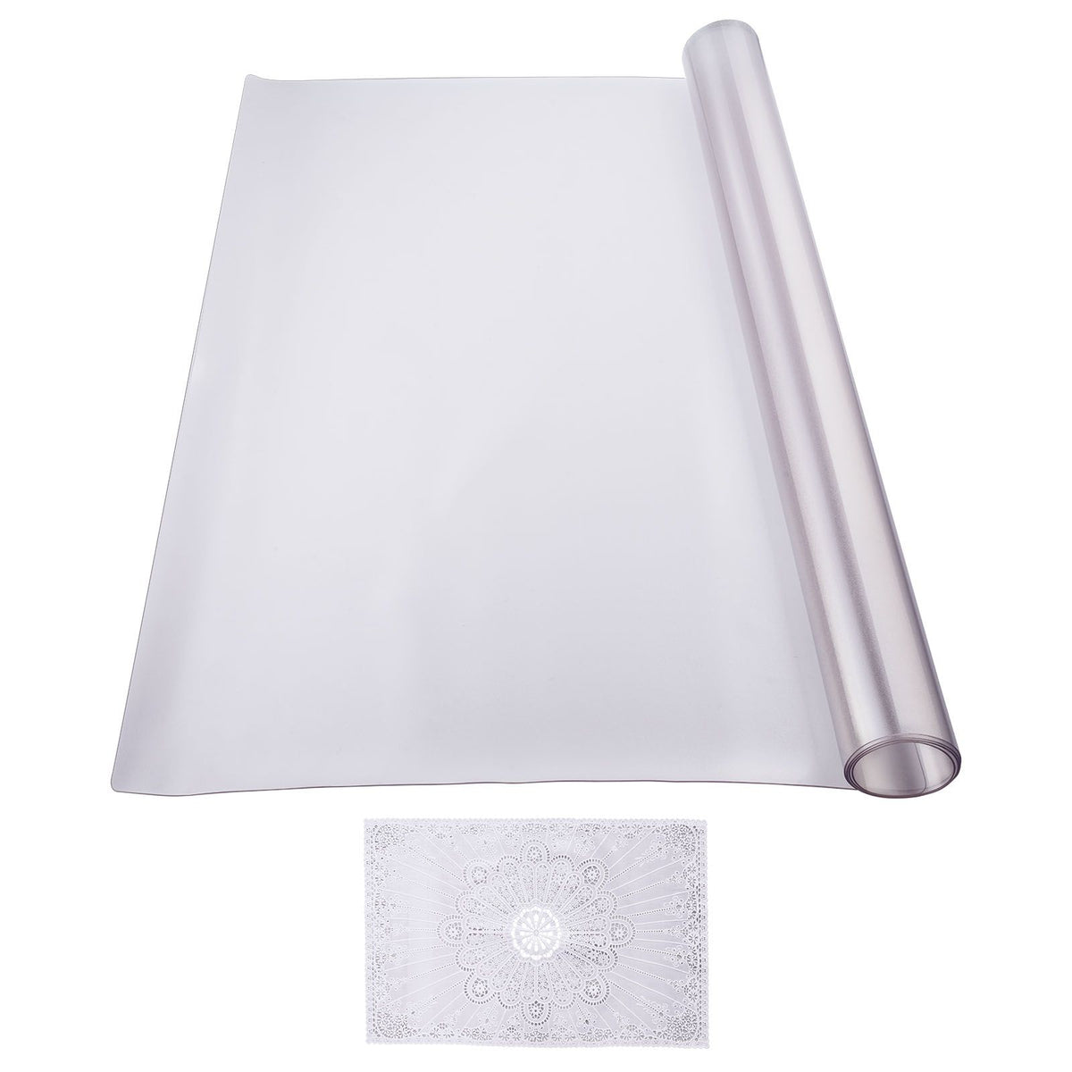 Plastic Table Cover, 42 x 60 Inch 1.5 mm Thick Frosted Table Protector, Rectangle PVC Desk Mat, Waterproof & Easy Cleaning Desk Pad Tablecloth, for Office Dresser Dining Room Table Night Stand