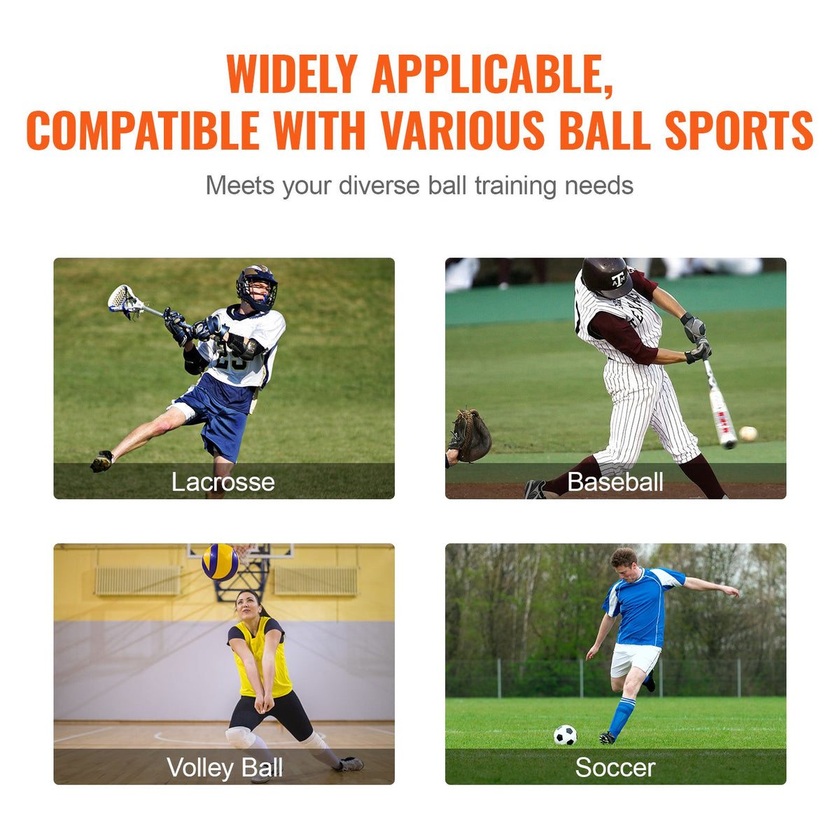 Folding Lacrosse Rebounder for Backyard, 3x8 Ft Volleyball Bounce Back Net, Pitchback Throwback Baseball Softball Return Training Screen, Adjustable Angle Shooting Practice Training Wall, Black