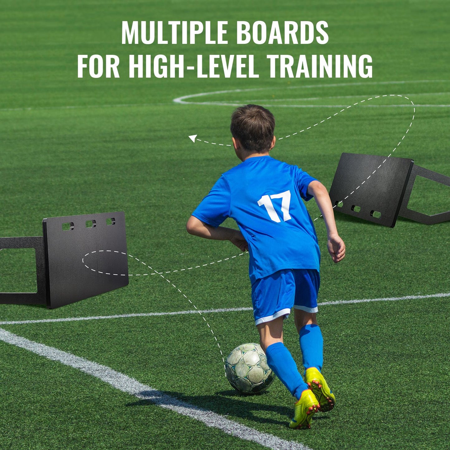 VEVOR Soccer Rebounder Board, 100x40 cm Portable Soccer Wall with 2 Angles Rebound, Foldable HDPE Kickback Rebound Board, Soccer Training Equipment for Kids and Adults, Passing & Shooting Practice