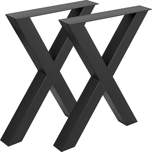 VEVOR Metal Table Legs 28.4 x 29.9 Inch Black Table Legs Premium steel table legs with X-frame style Steel Bench Legs Country Style Table Legs Furniture Leg Perfect for Coffee Store Home Office Bar