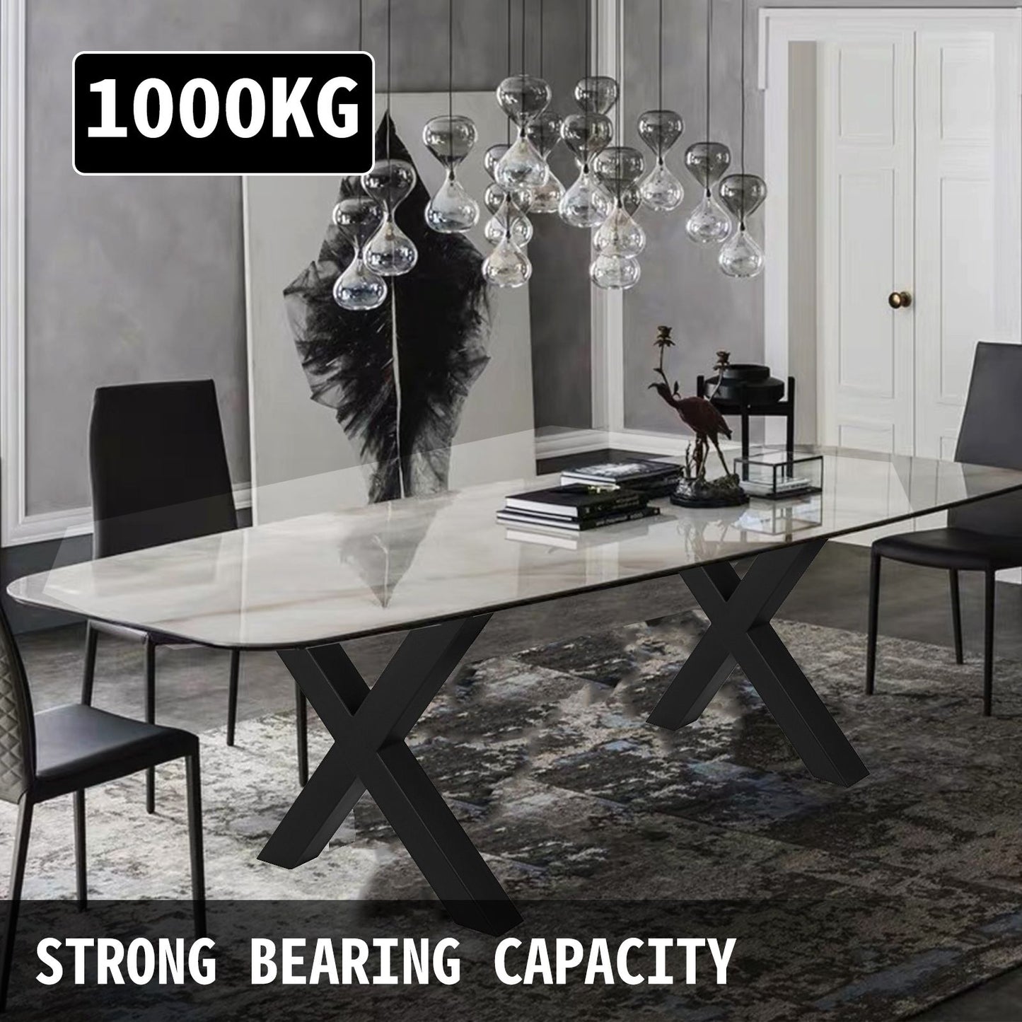 VEVOR Metal Table Legs 28.4 x 29.9 Inch Black Table Legs Premium steel table legs with X-frame style Steel Bench Legs Country Style Table Legs Furniture Leg Perfect for Coffee Store Home Office Bar