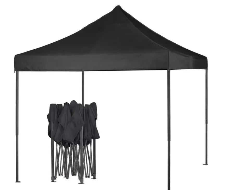 Portable Water-Resistant Gazebo 2x2 M - Black / Without Sidewalls