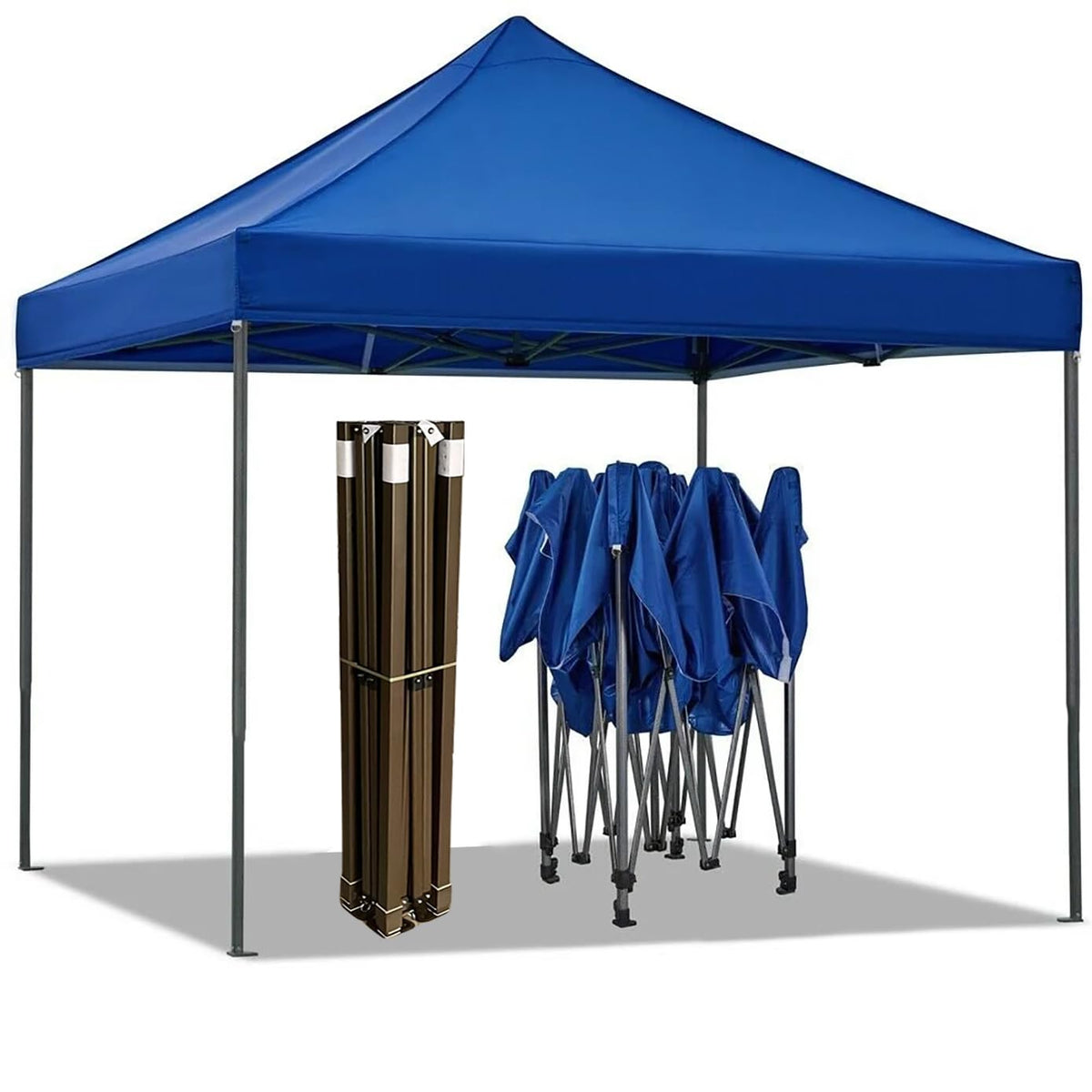 Portable Water-Resistant Gazebo 2x2 M - Black / Without Sidewalls