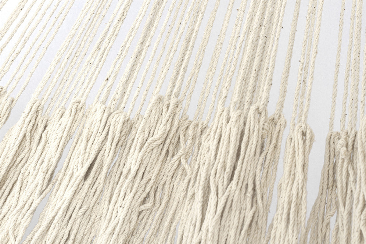 Deluxe Outdoor Cotton Mexican Hammock in Cream Colour Queen Size