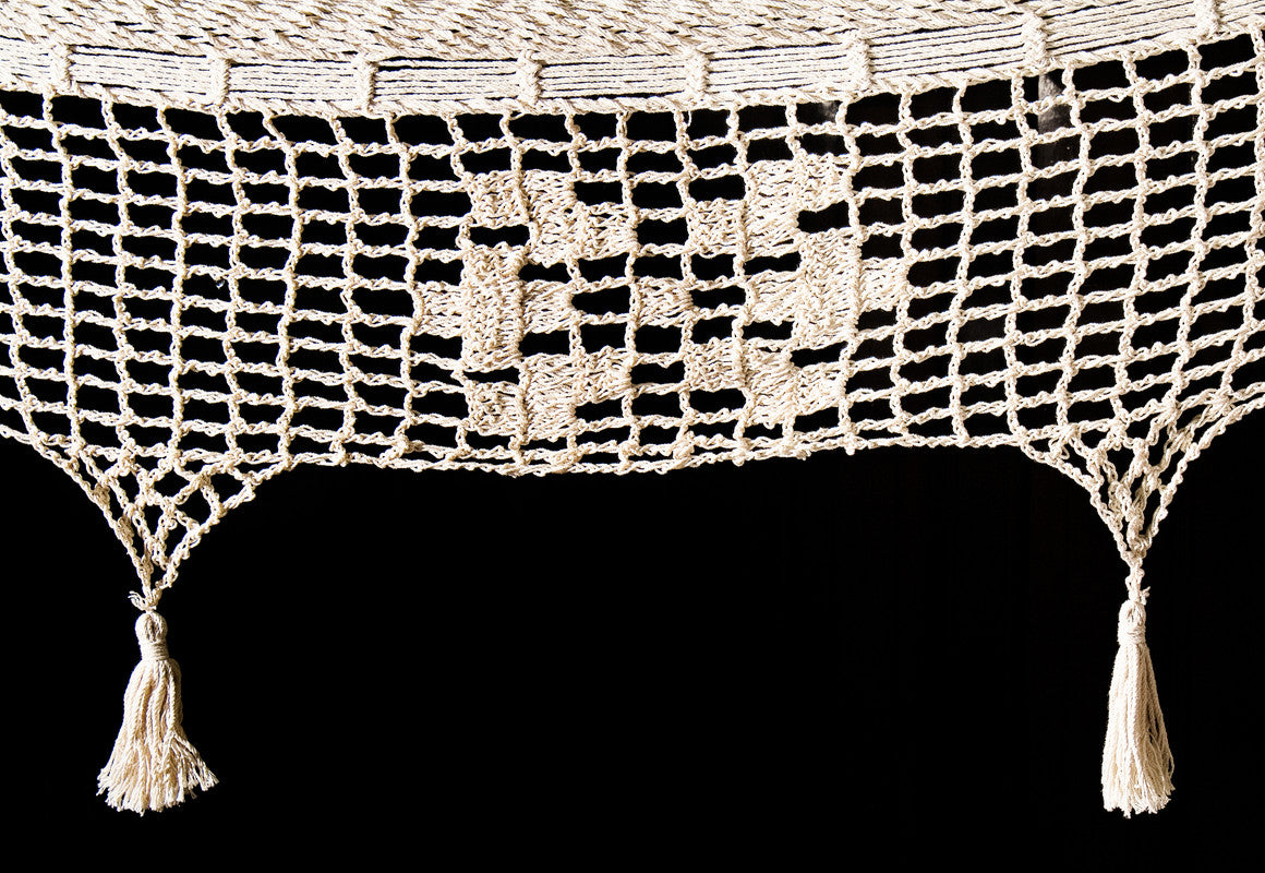 Deluxe Outdoor Cotton Mexican Hammock in Cream Colour Queen Size