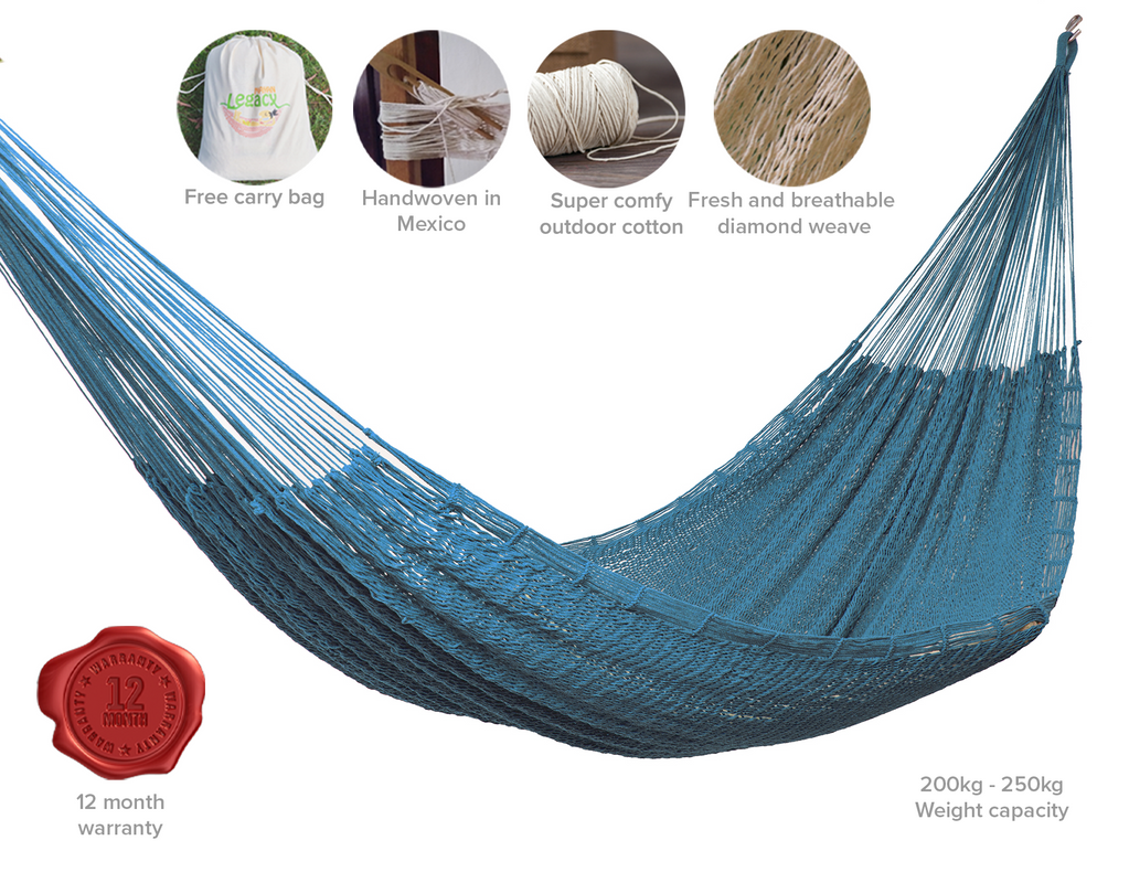 Outdoor undercover cotton Mayan Legacy hammock King size Bondi