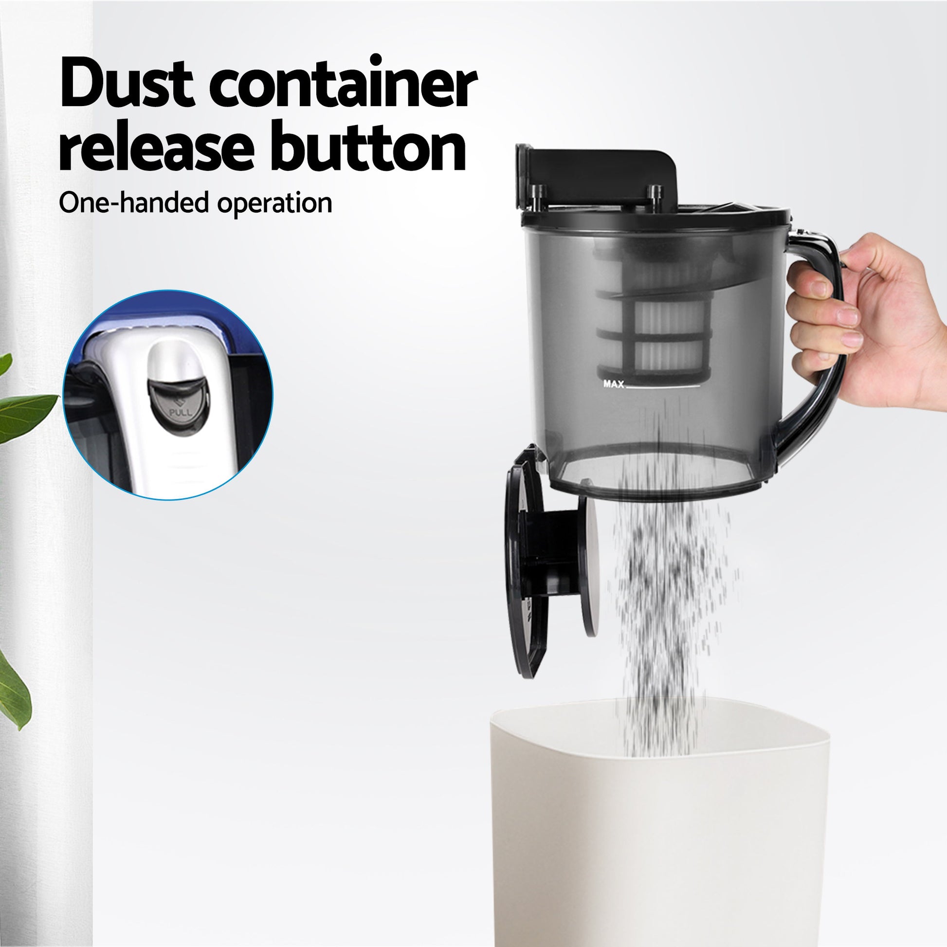 Vacuum cleaner bagless with cleaner head and fitted adapter