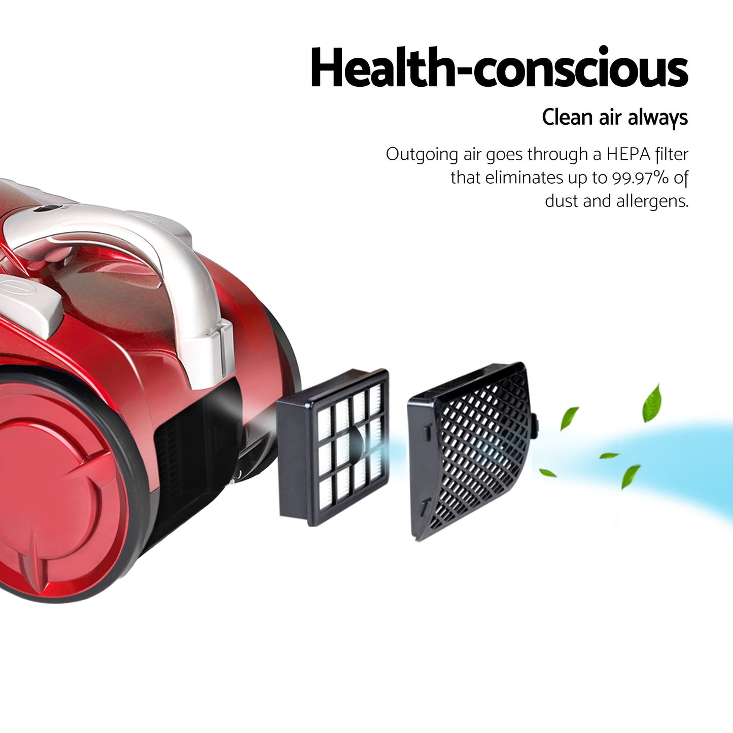 Vacuum cleaner cyclonic with hepa filter office bagless