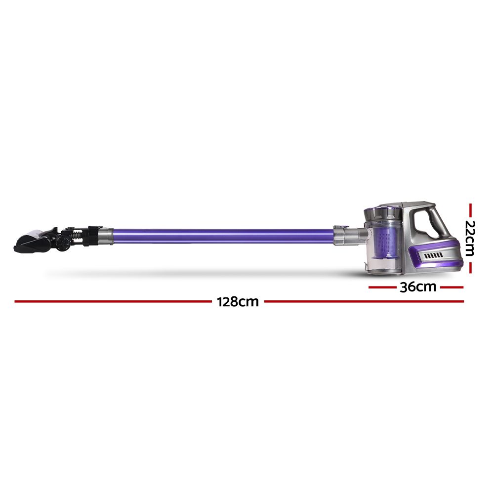 Cordless Handstick Vacuum Cleaner, 150W, 2‑Speed with Headlight, Purple