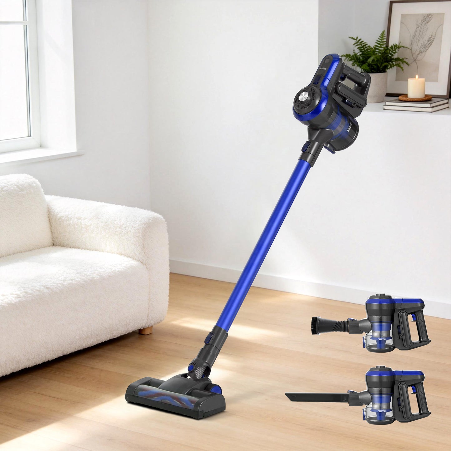 Handheld Vacuum Cleaner Brushless Cordless - 250W Blue