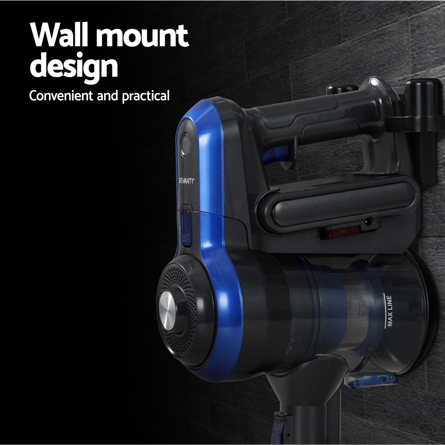 Handheld Vacuum Cleaner Brushless Cordless - 250W Blue