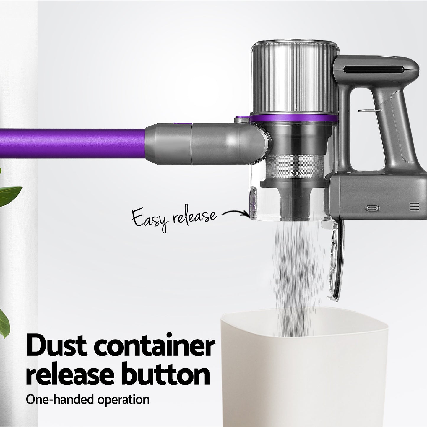 Handheld Vacuum Cleaner Bagless Cordless 120W - Purple