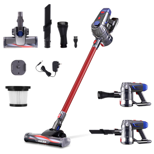 Handheld Vacuum Cleaner Cordless Stick Handstick Vac Bagless 2-Speed Headlight Red
