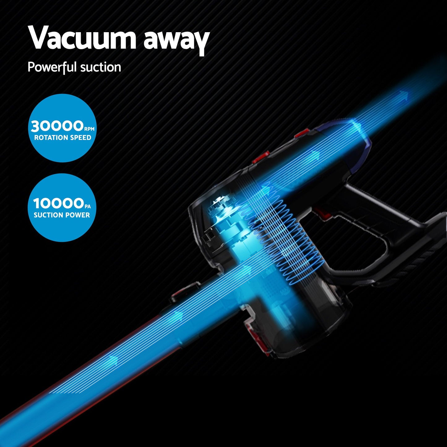 Handheld Vacuum Cleaner Cordless Stick Handstick Vac Bagless 2-Speed Headlight Red