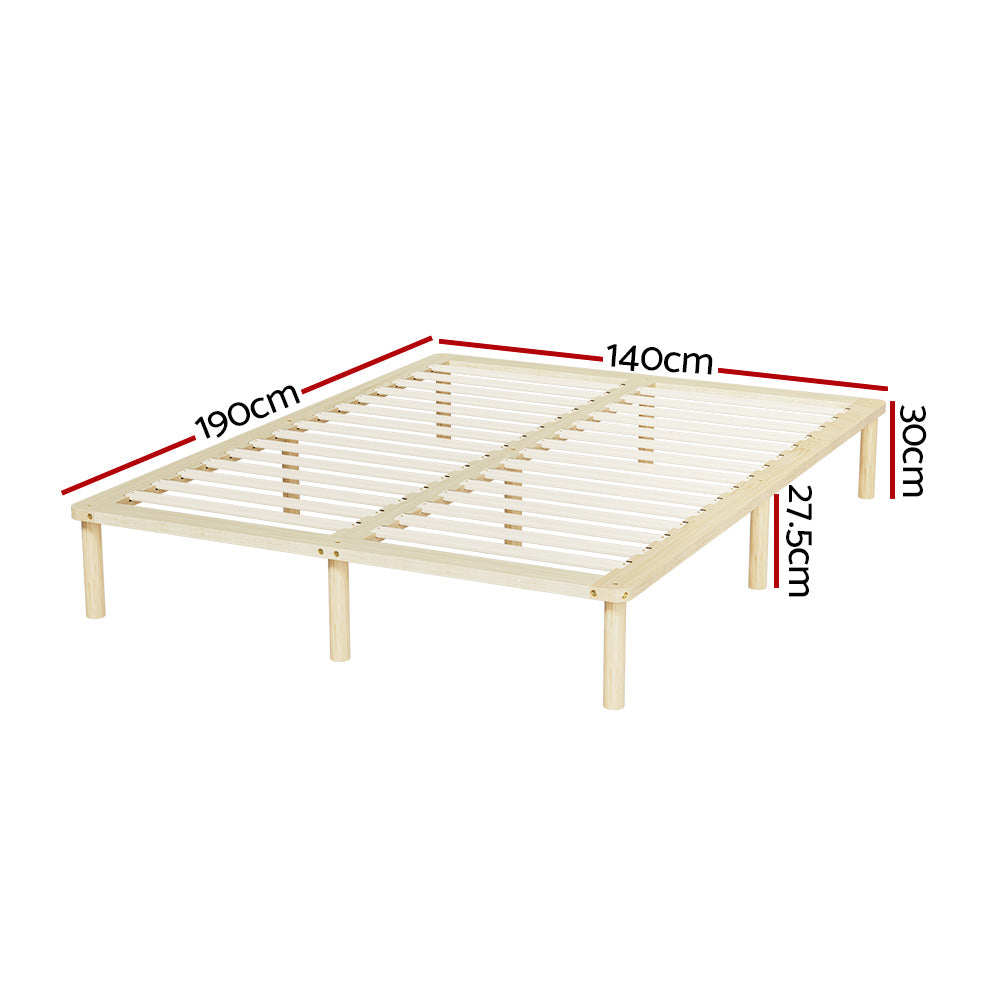 Bed Frame Double Size Wooden Base Mattress Platform Timber Pine AMBA