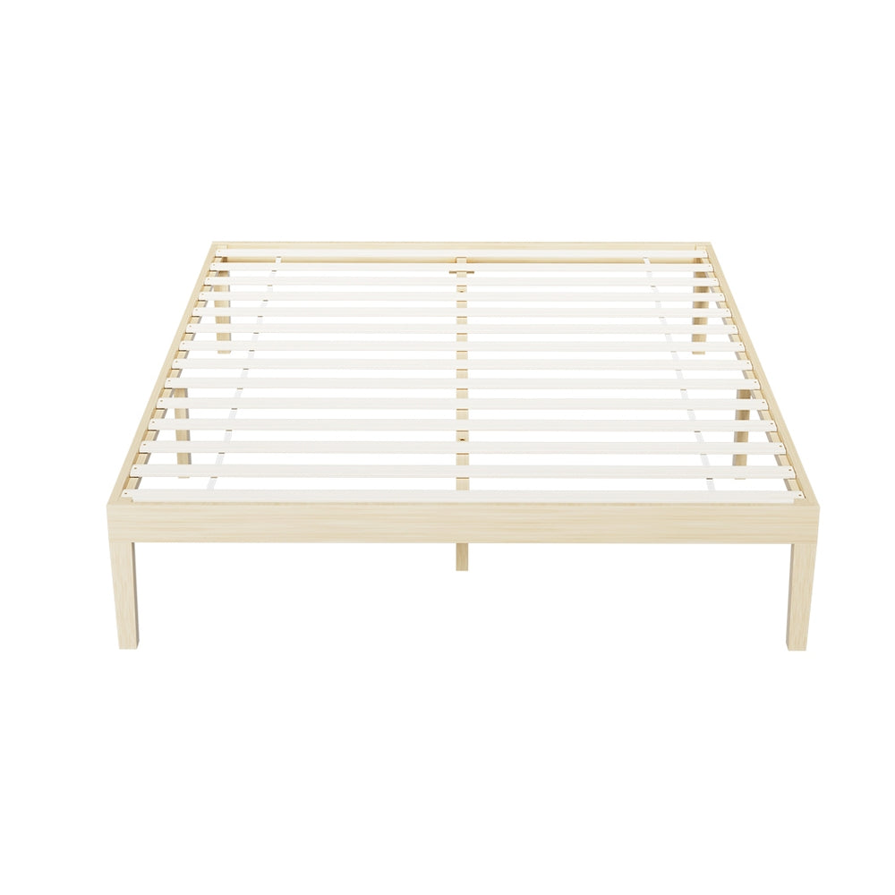 Bed Frame Double Size Wooden Base Mattress Platform Timber Pine BRUNO